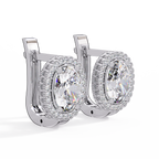 Oval Halo Cubic Zirconia Huggie Earrings – Gold, Rose Gold & Silver Tone