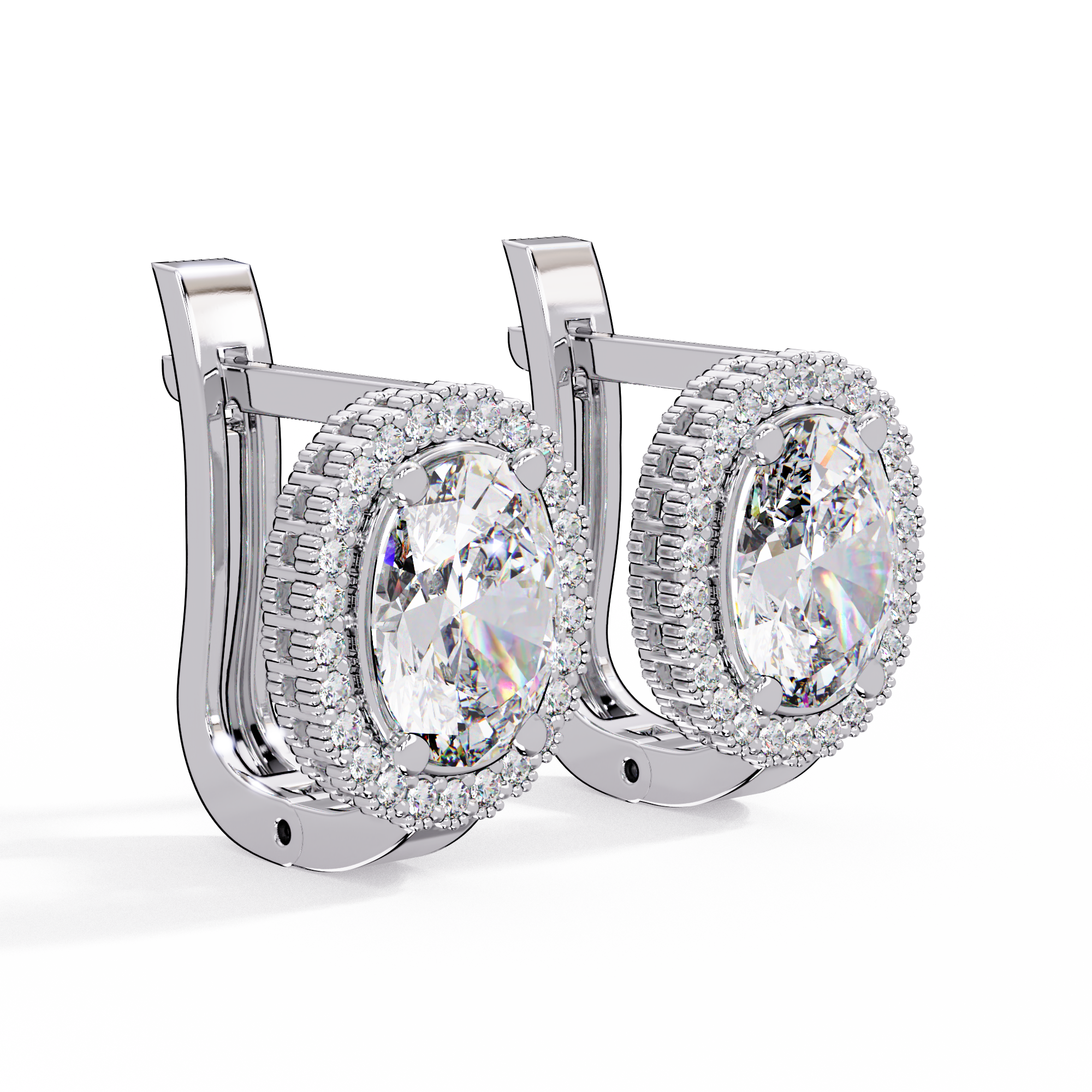 Oval Halo Cubic Zirconia Huggie Earrings – Gold, Rose Gold & Silver Tone