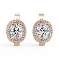 Oval Halo Cubic Zirconia Huggie Earrings – Gold, Rose Gold & Silver Tone