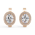 Oval Halo Cubic Zirconia Huggie Earrings – Gold, Rose Gold & Silver Tone