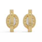 Oval Halo Cubic Zirconia Huggie Earrings – Gold, Rose Gold & Silver Tone