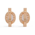 Oval Halo Cubic Zirconia Huggie Earrings – Gold, Rose Gold & Silver Tone