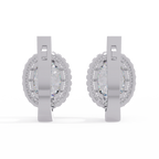 Oval Halo Cubic Zirconia Huggie Earrings – Gold, Rose Gold & Silver Tone