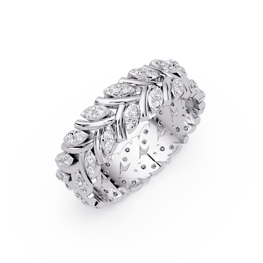 Nature Inspired Round Cut Diamond Eternity Ring