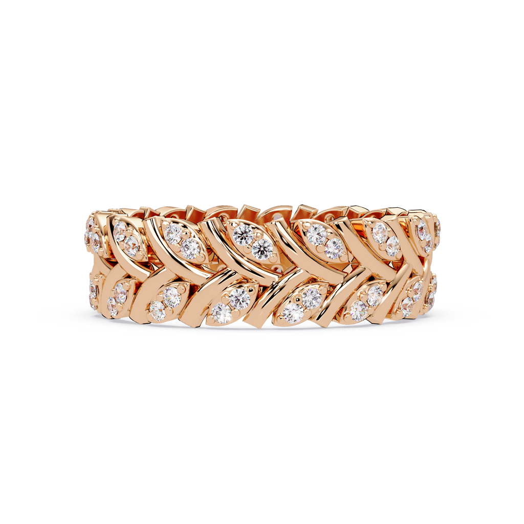 Nature Inspired Round Cut Diamond Eternity Ring
