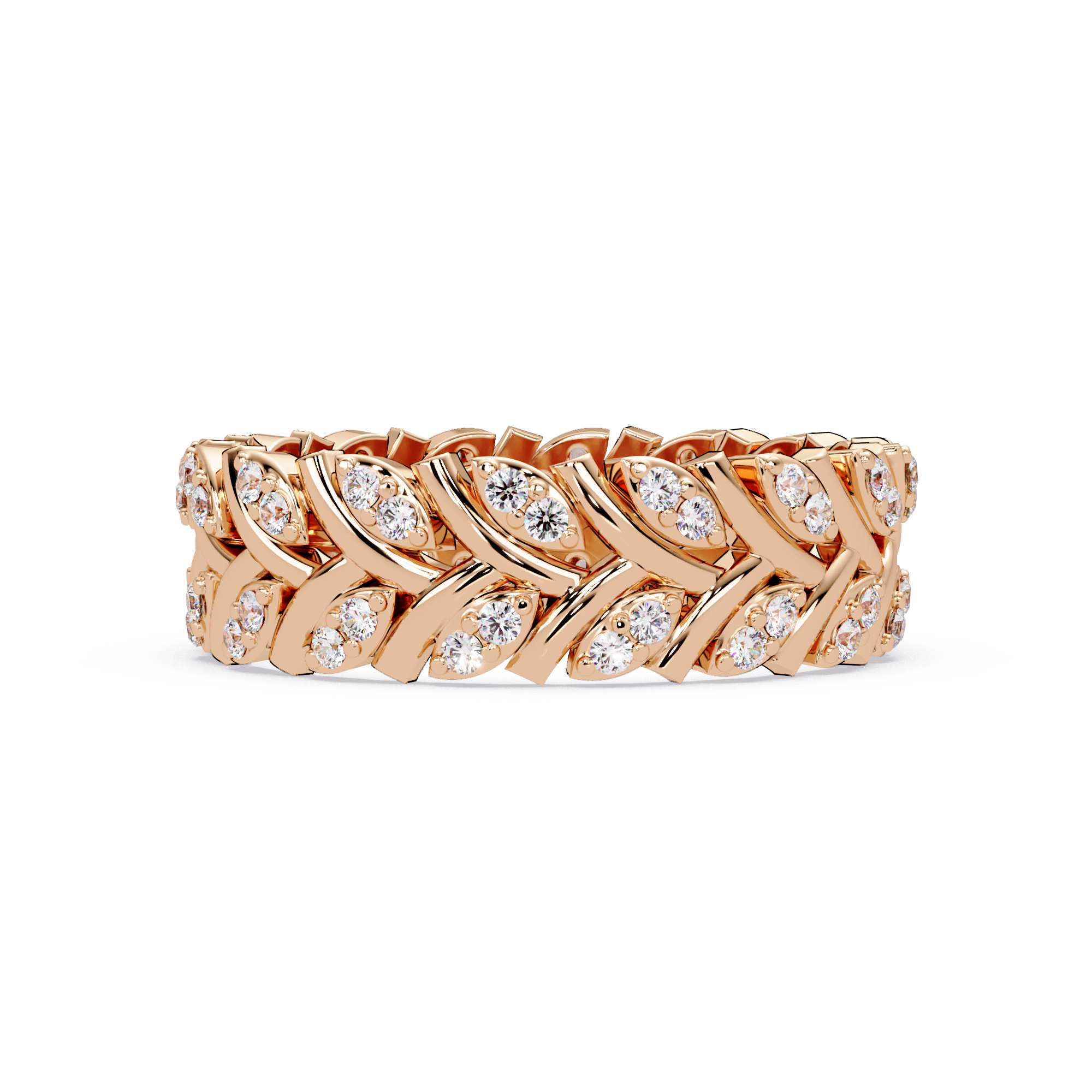 Nature Inspired Round Cut Diamond Eternity Ring