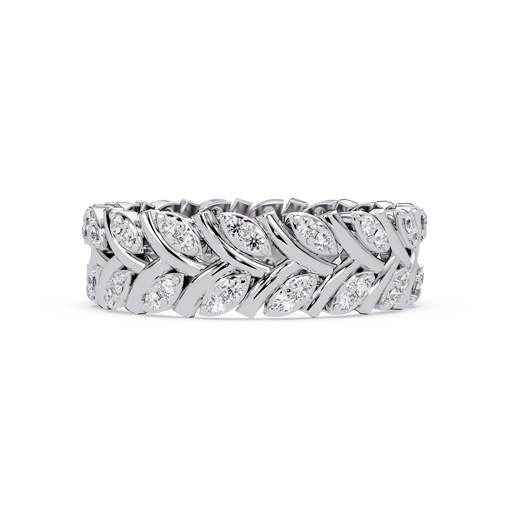 Nature Inspired Round Cut Diamond Eternity Ring