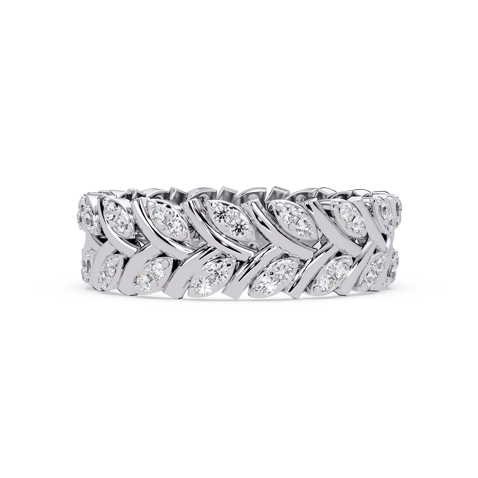 Nature Inspired Round Cut Diamond Eternity Ring