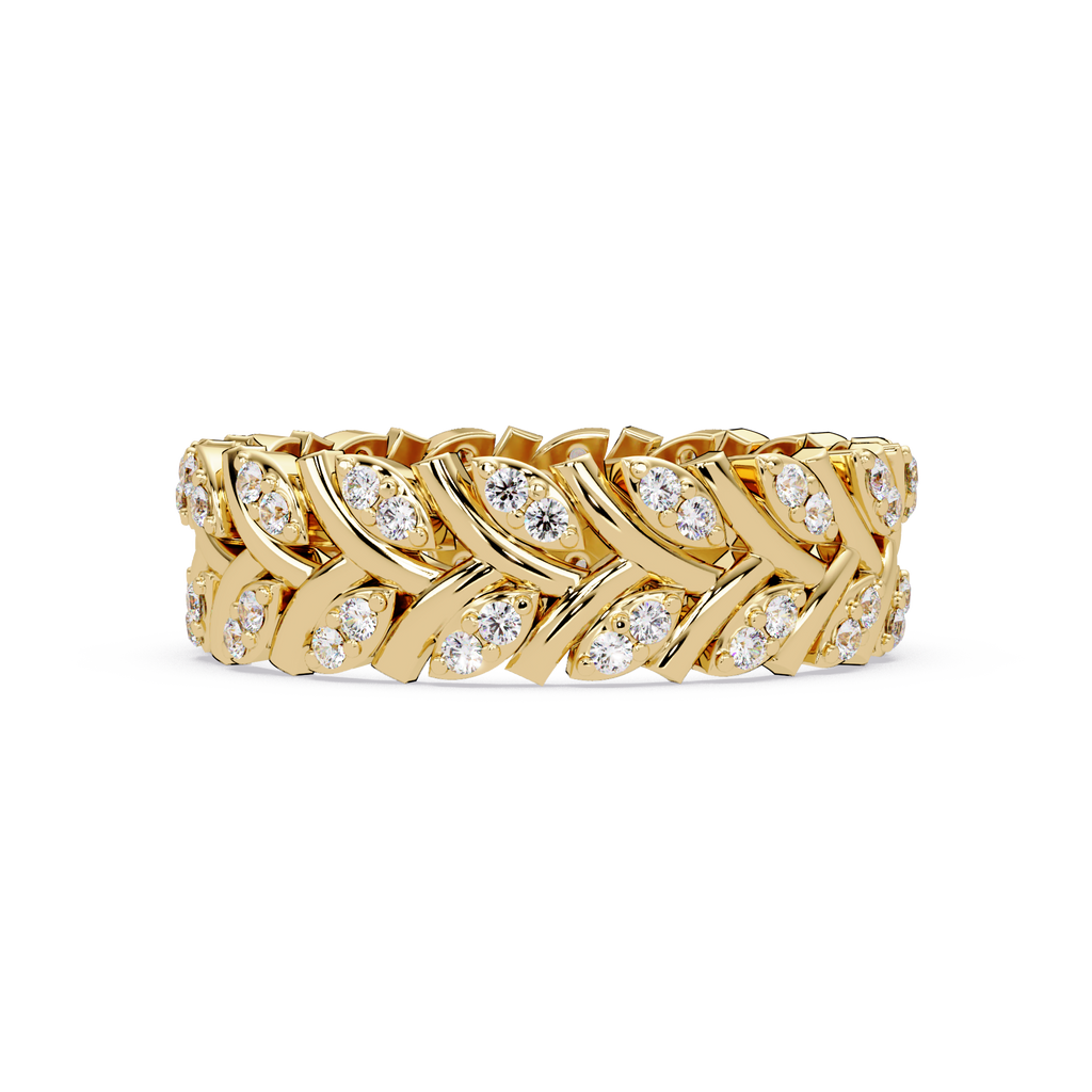 Nature Inspired Round Cut Diamond Eternity Ring
