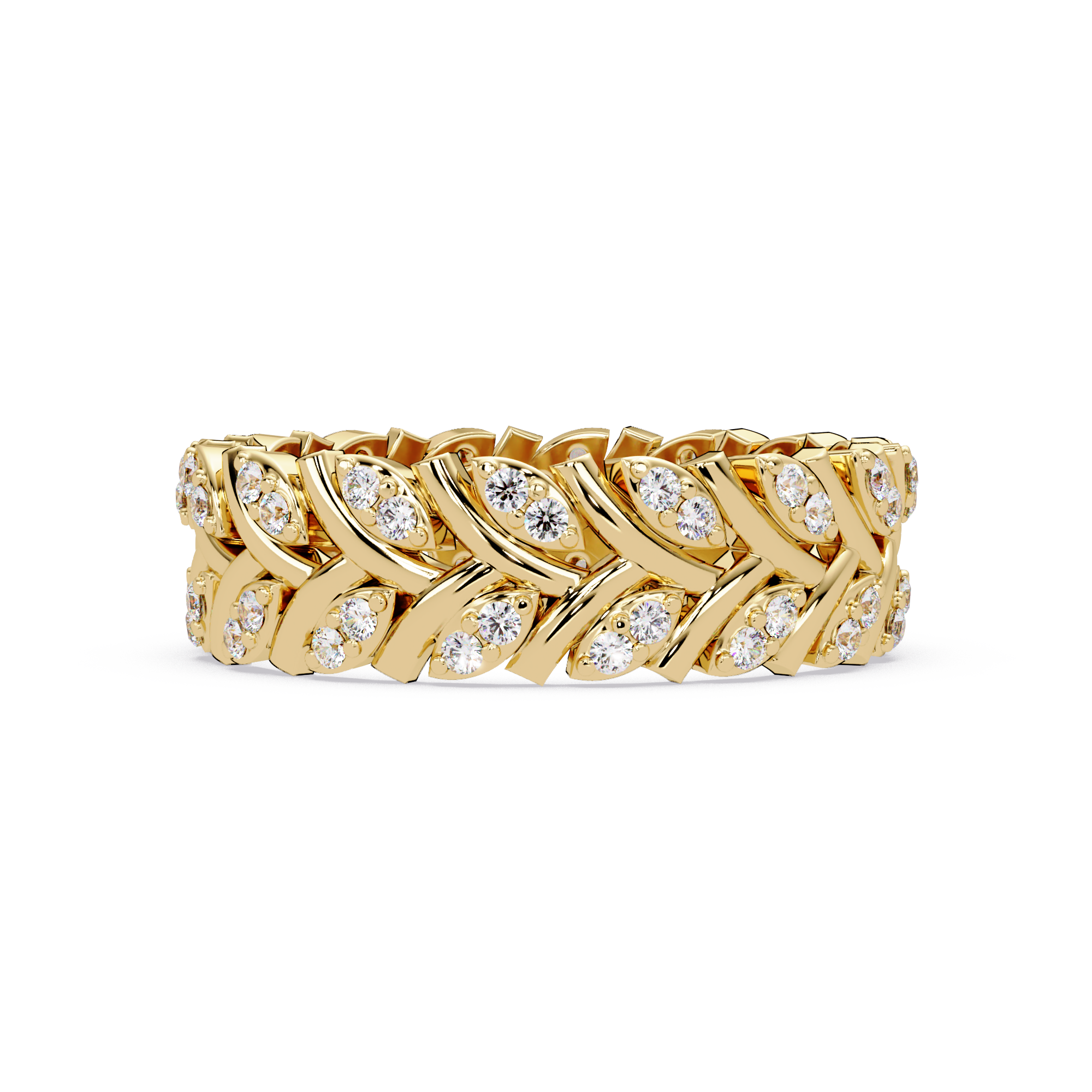 Nature Inspired Round Cut Diamond Eternity Ring