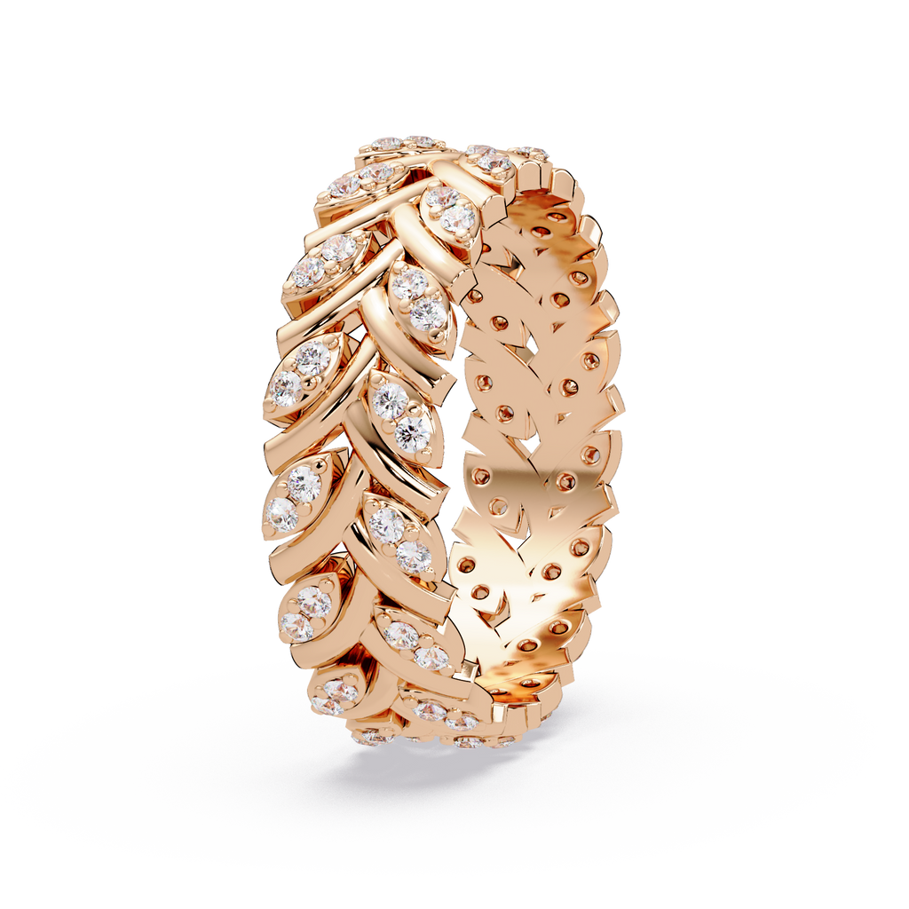 Nature Inspired Round Cut Diamond Eternity Ring