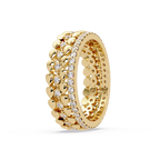 Artisan Crown Motif Multi-Row Diamond Statement Ring