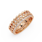 Artisan Crown Motif Multi-Row Diamond Statement Ring