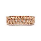 Artisan Crown Motif Multi-Row Diamond Statement Ring