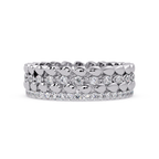 Artisan Crown Motif Multi-Row Diamond Statement Ring