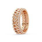 Artisan Crown Motif Multi-Row Diamond Statement Ring