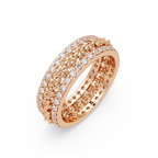 Radiant Cut Diamond Floral Eternity Band Ring