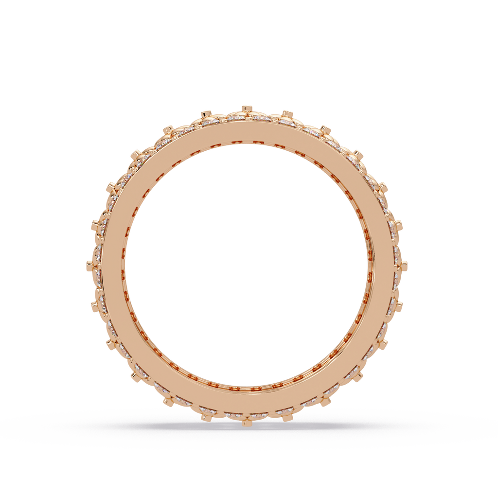 Radiant Cut Diamond Floral Eternity Band Ring