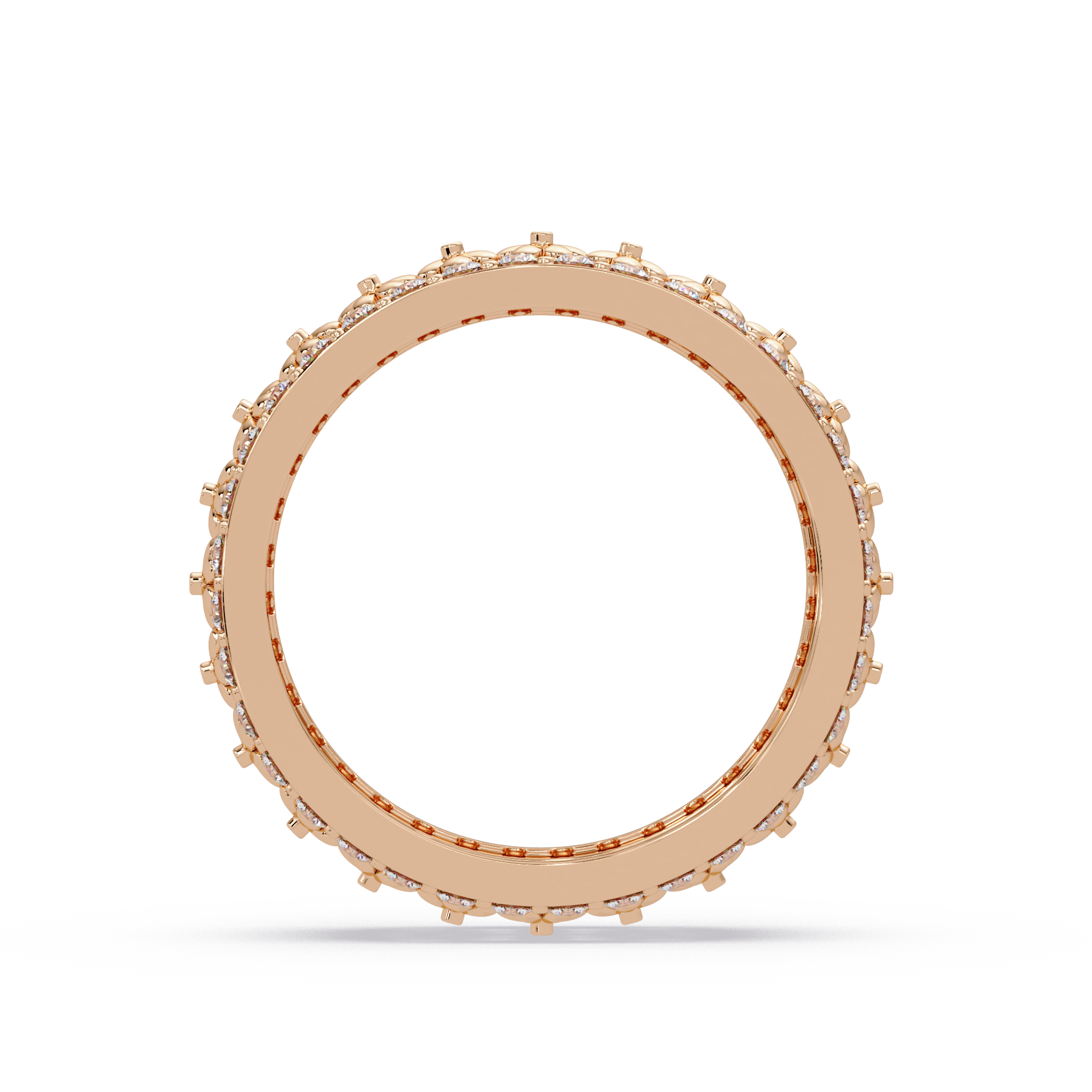 Radiant Cut Diamond Floral Eternity Band Ring