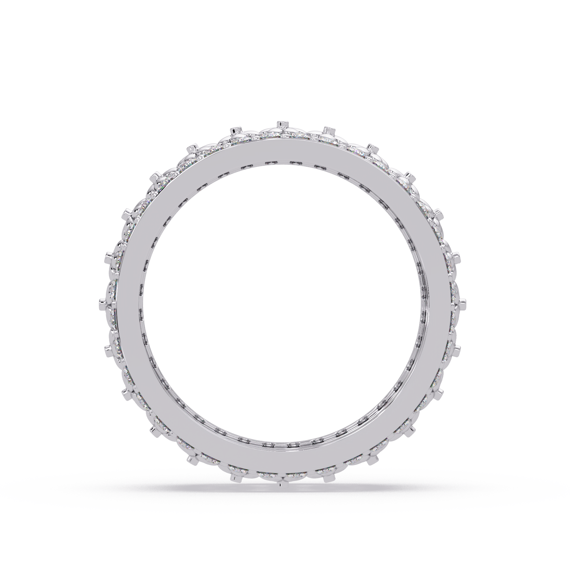 Radiant Cut Diamond Floral Eternity Band Ring
