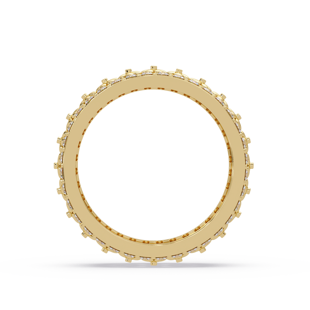 Radiant Cut Diamond Floral Eternity Band Ring