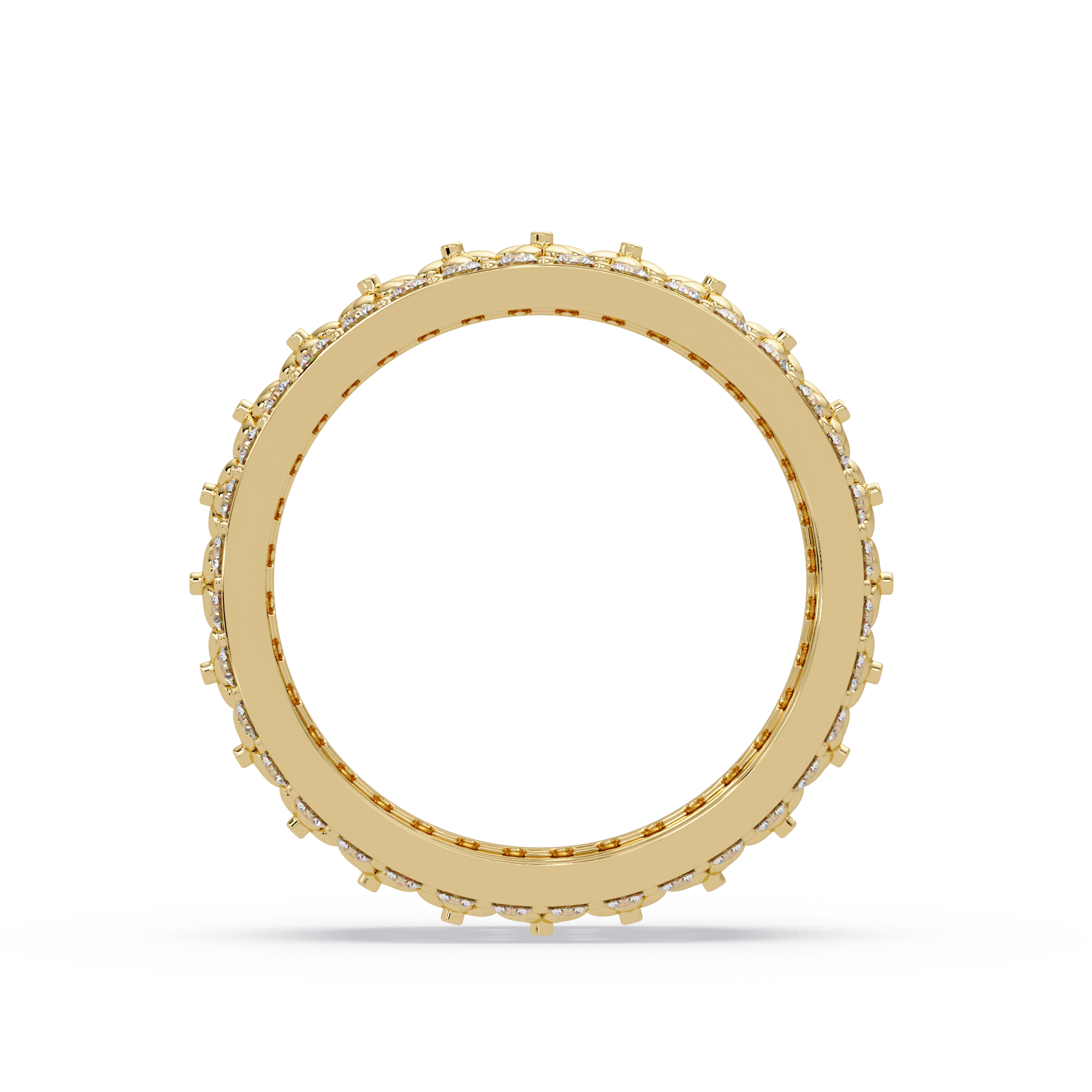 Radiant Cut Diamond Floral Eternity Band Ring