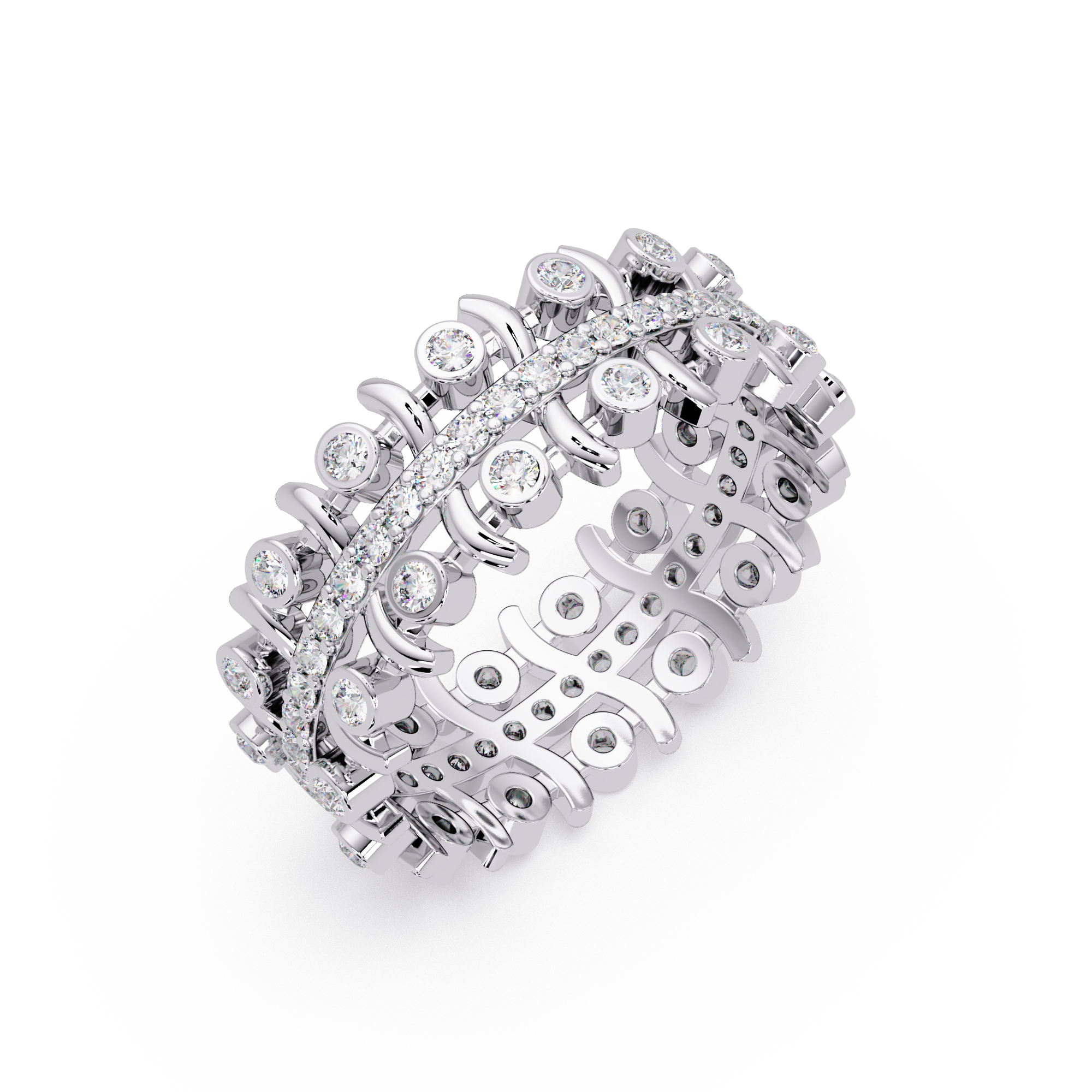 Multi-Shape Diamond Ornate Statement Ring