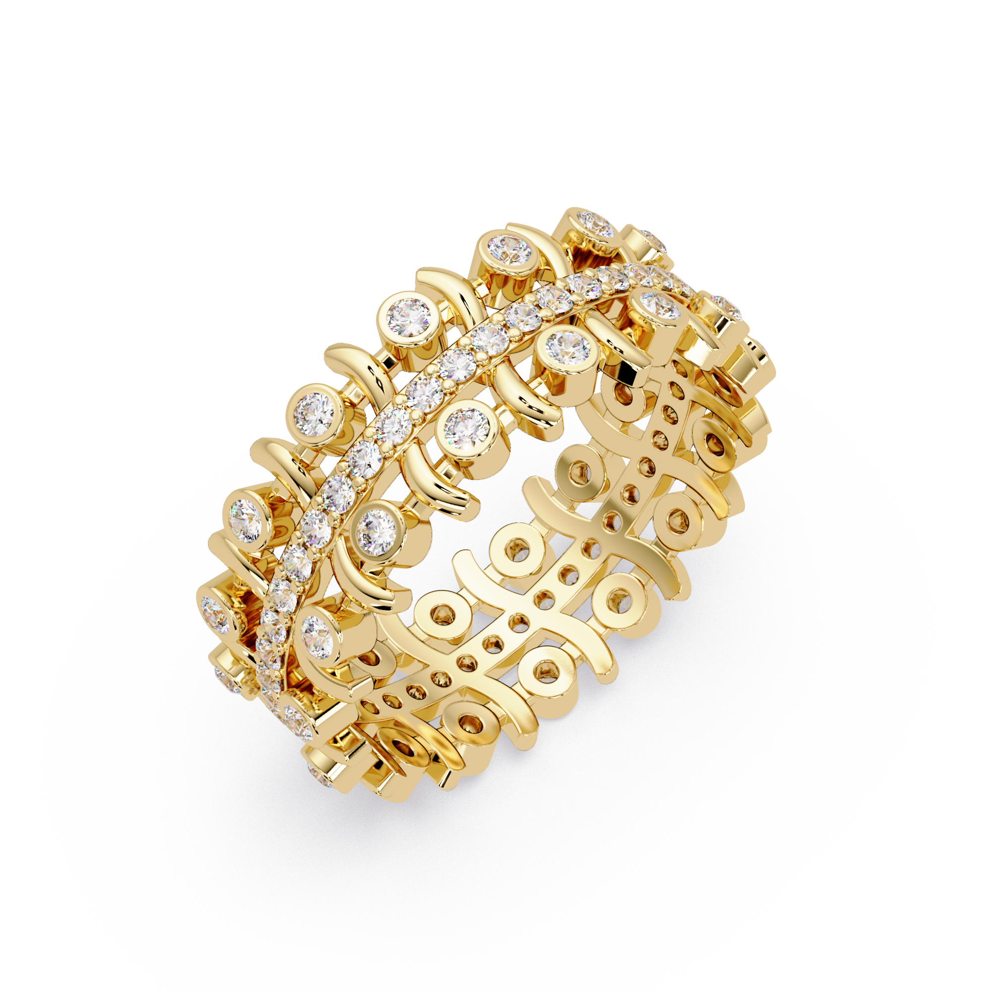 Multi-Shape Diamond Ornate Statement Ring