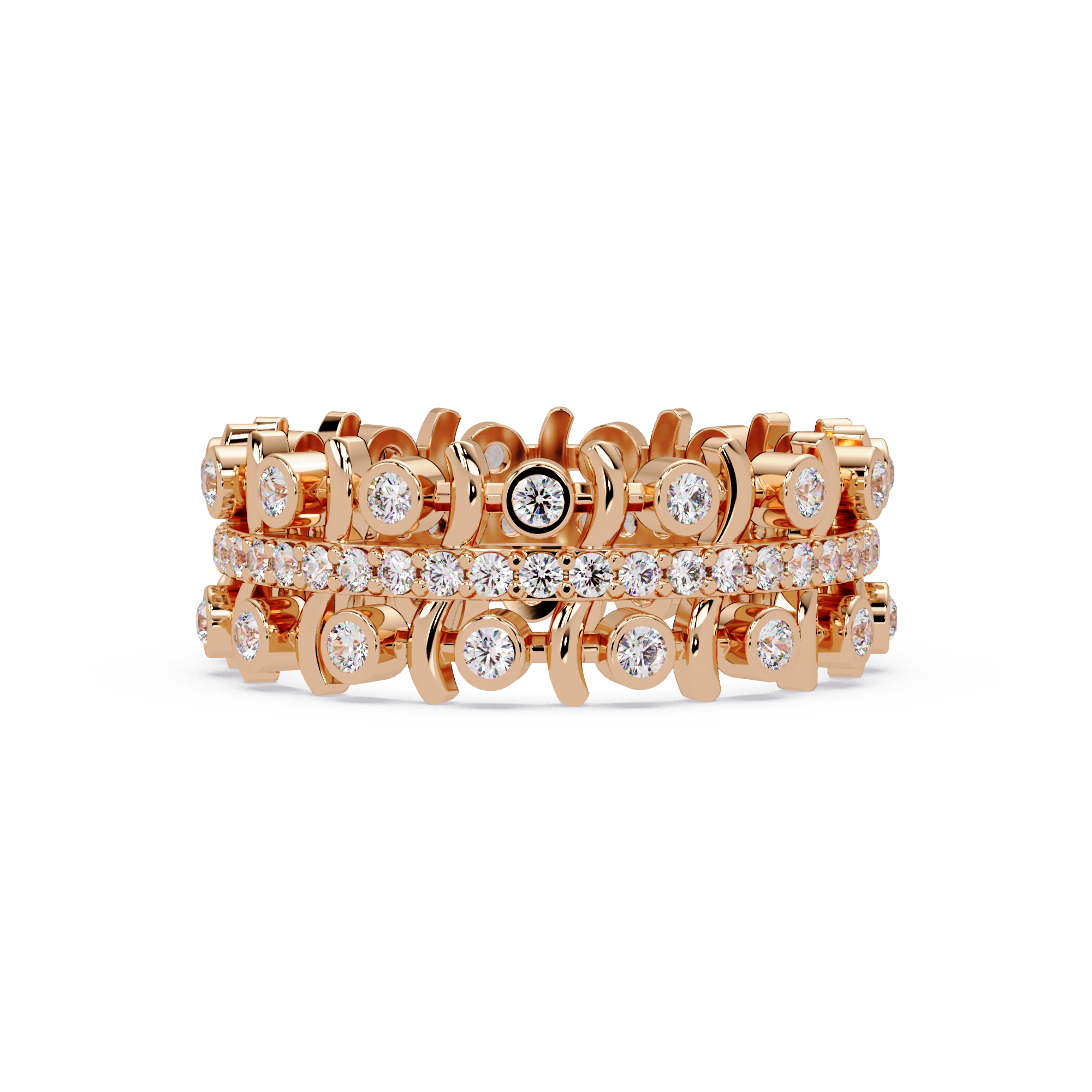 Multi-Shape Diamond Ornate Statement Ring