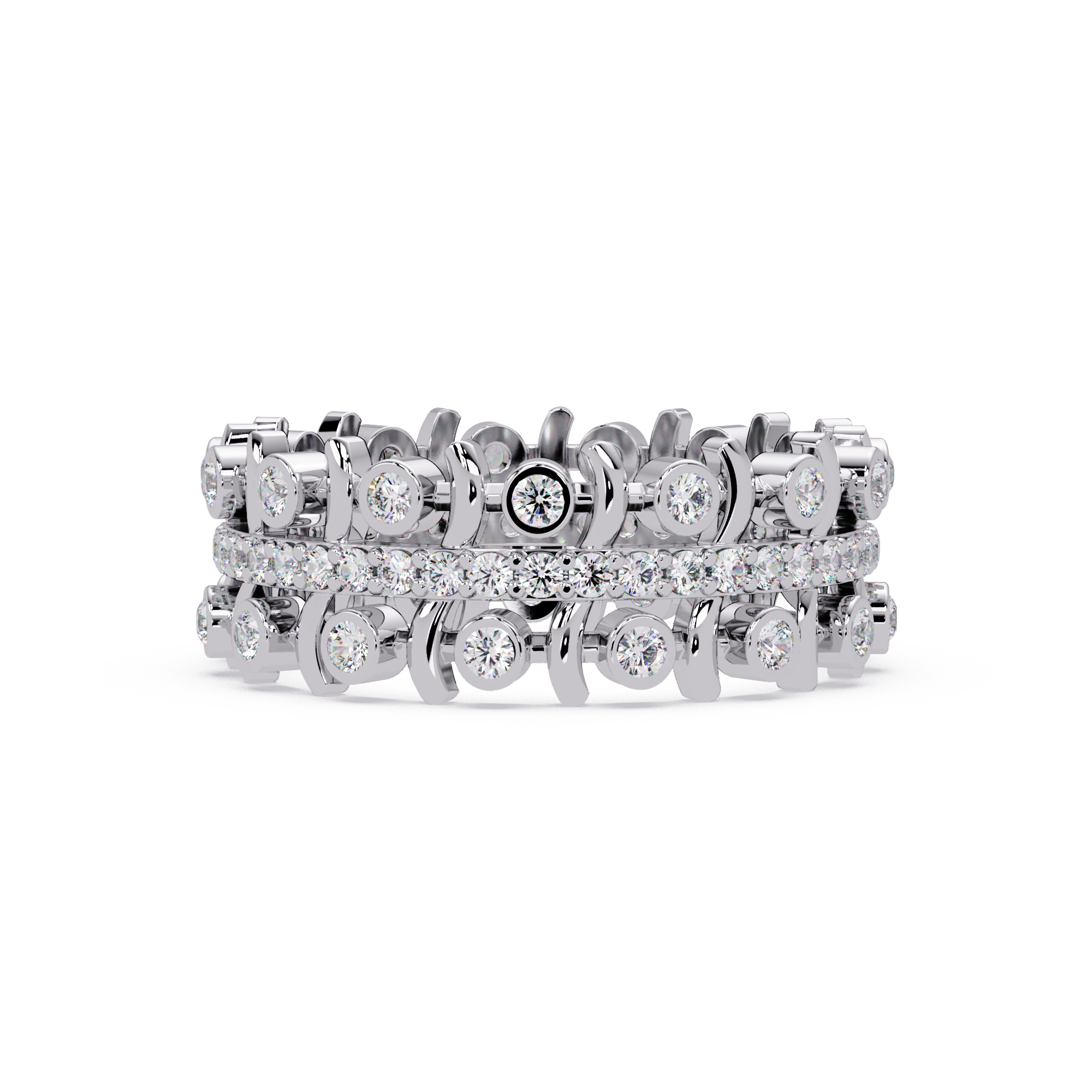 Multi-Shape Diamond Ornate Statement Ring