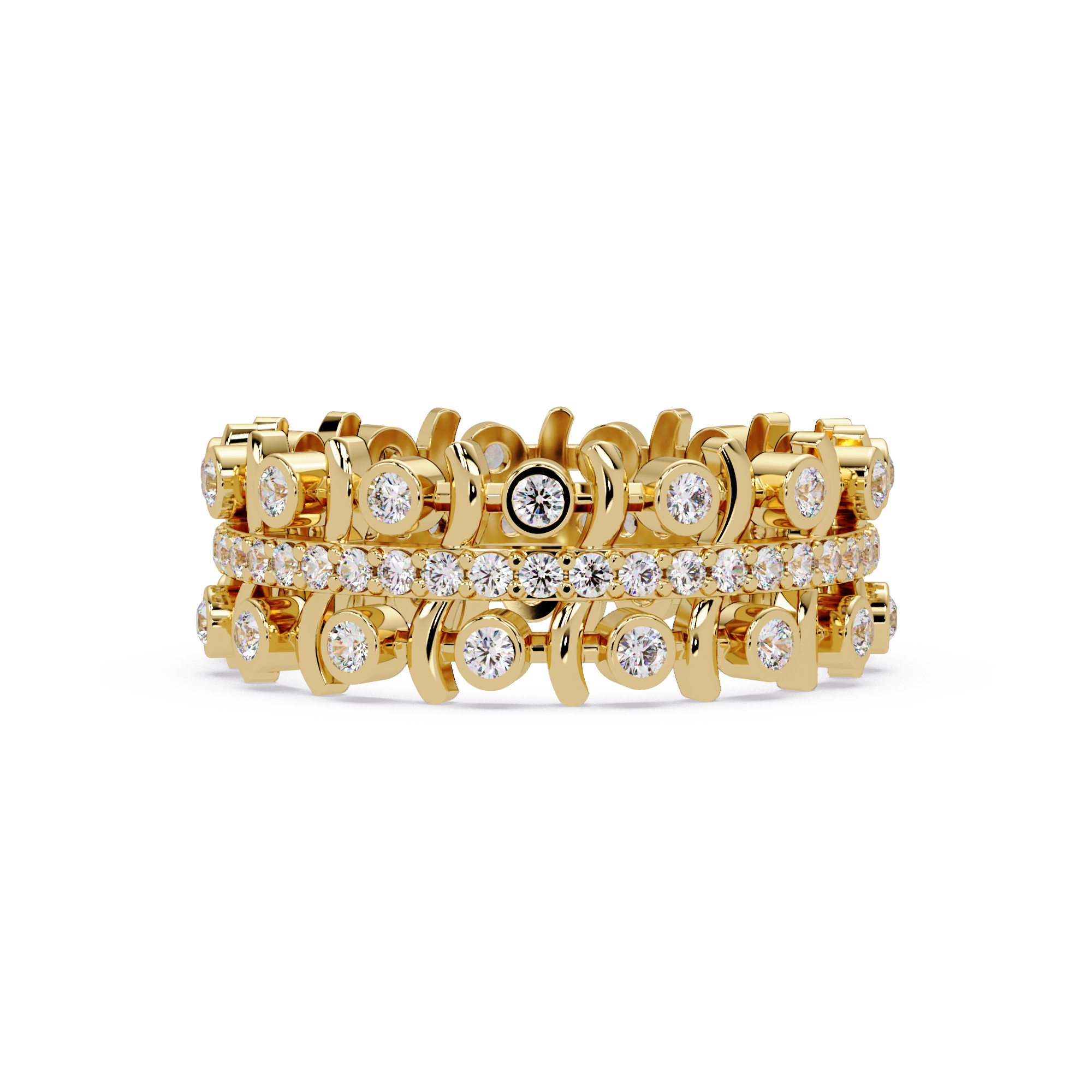Multi-Shape Diamond Ornate Statement Ring