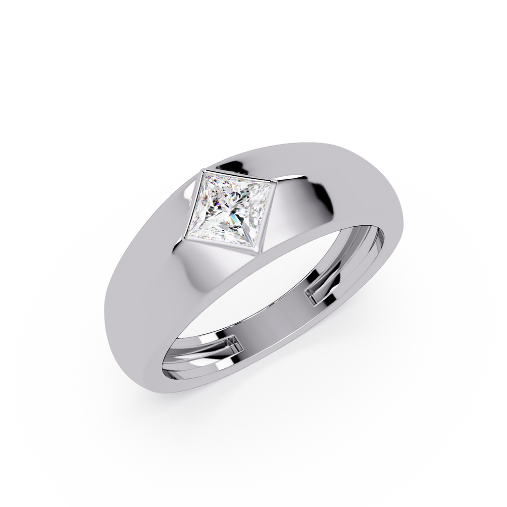 Solitaire Round Cut Diamond Halo Statement Ladies Ring