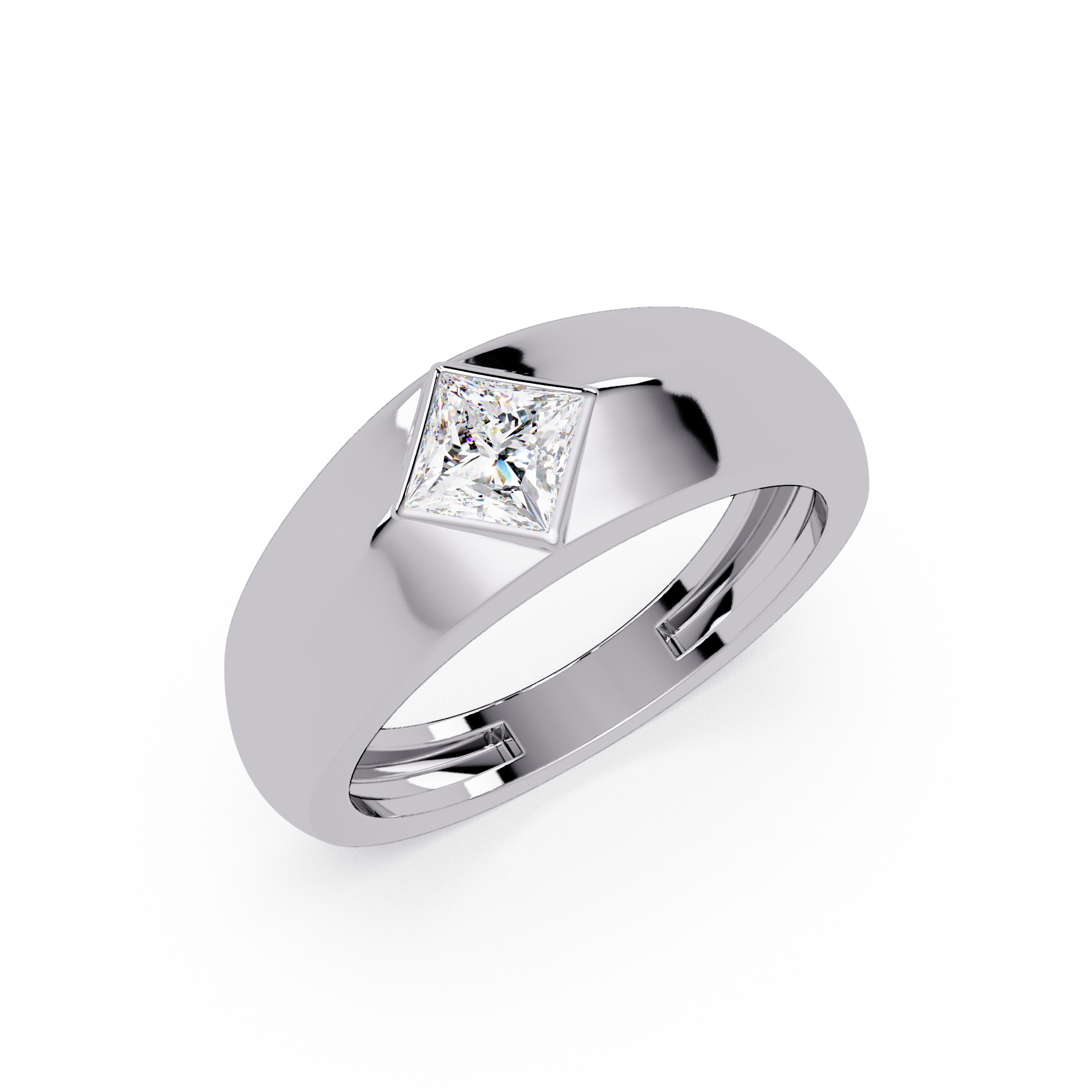 Solitaire Round Cut Diamond Halo Statement Ladies Ring