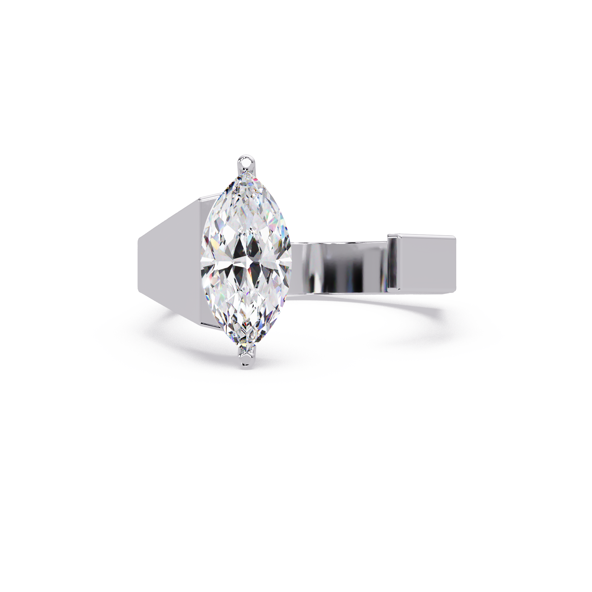 Emerald, Pear & Round Cut Diamond Band Ring