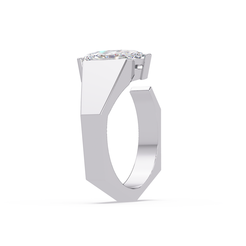 Emerald, Pear & Round Cut Diamond Band Ring