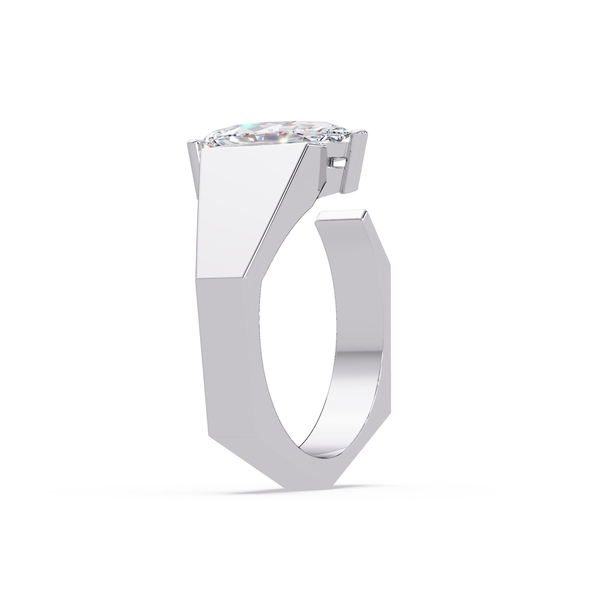 Emerald, Pear & Round Cut Diamond Band Ring