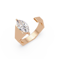 Emerald, Pear & Round Cut Diamond Band Ring