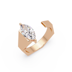 Emerald, Pear & Round Cut Diamond Band Ring
