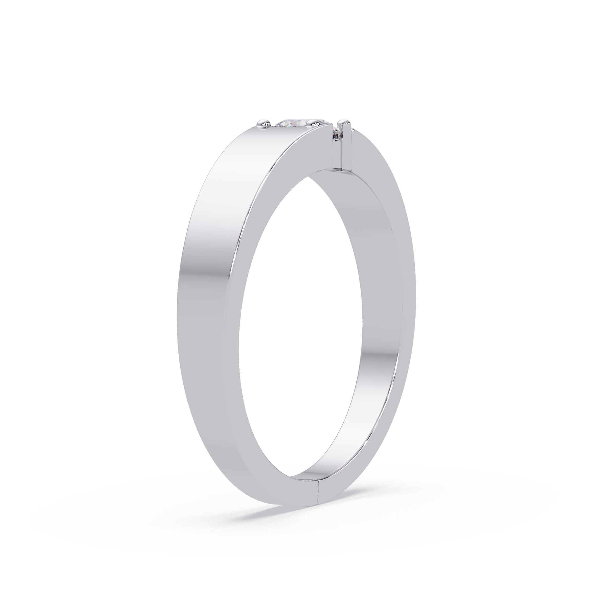 Radiant & Round Cut Diamond Band Ring