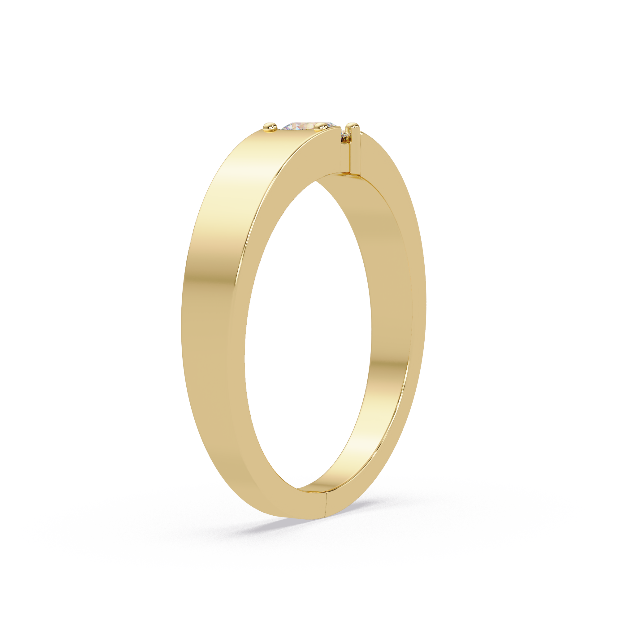 Radiant & Round Cut Diamond Band Ring