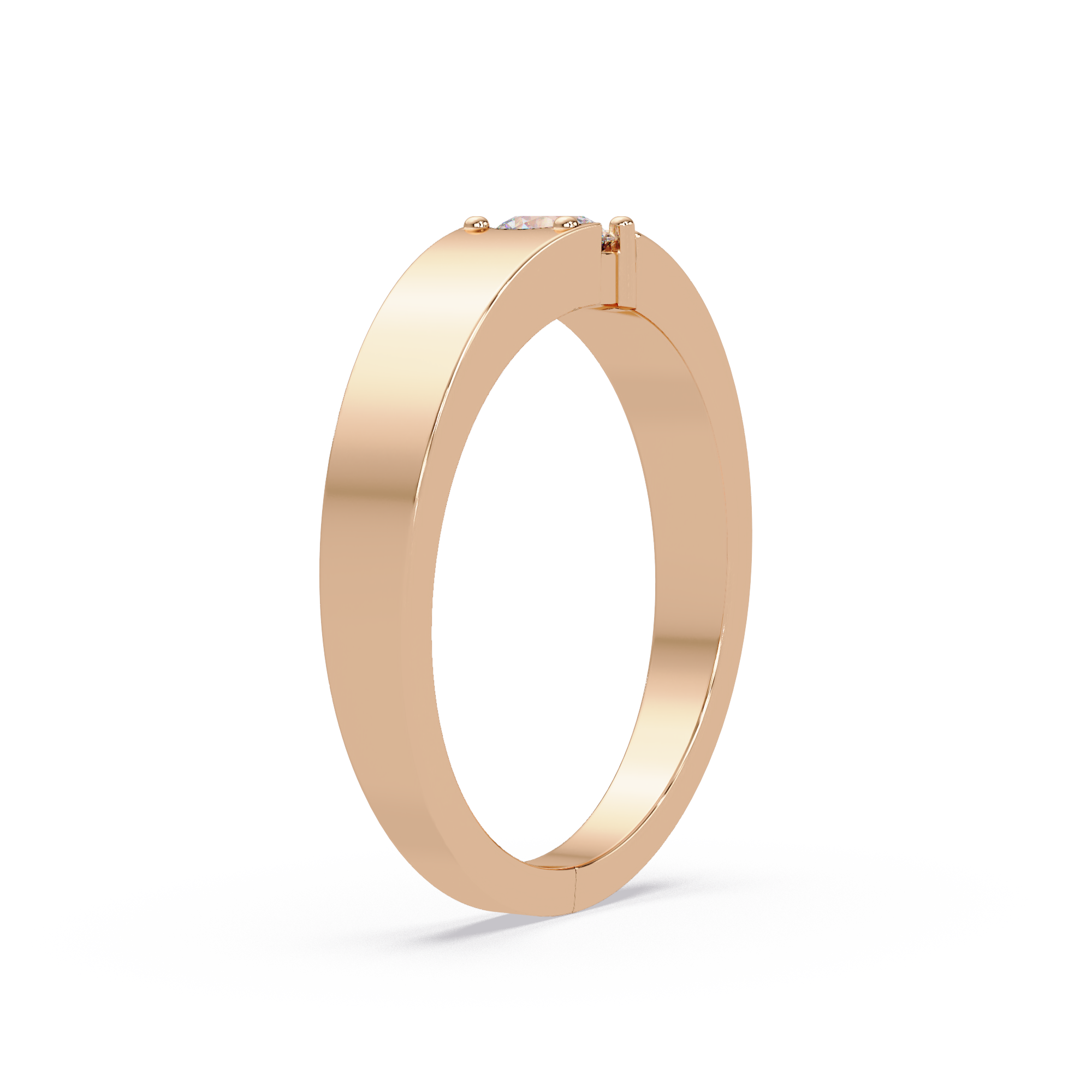 Radiant & Round Cut Diamond Band Ring