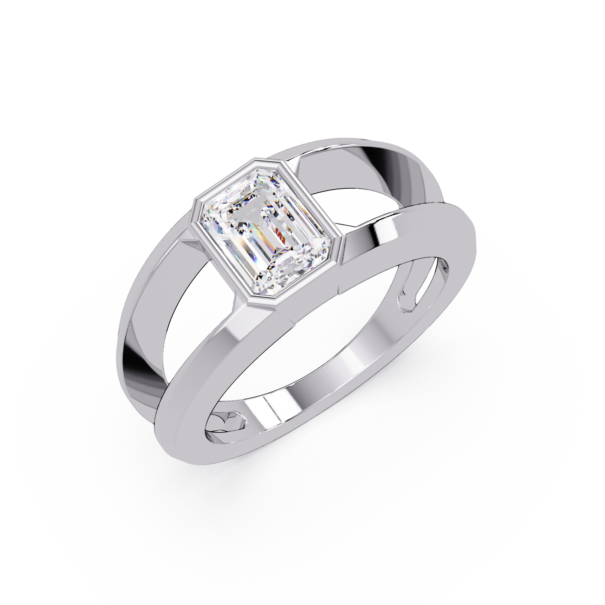 Emerald, Marquise & Round Cut Diamond Ladies Ring
