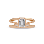Emerald, Marquise & Round Cut Diamond Ladies Ring