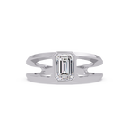 Emerald, Marquise & Round Cut Diamond Ladies Ring