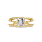 Emerald, Marquise & Round Cut Diamond Ladies Ring
