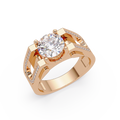 Emerald Square, Marquise & Round Cut Diamond Ladies Ring