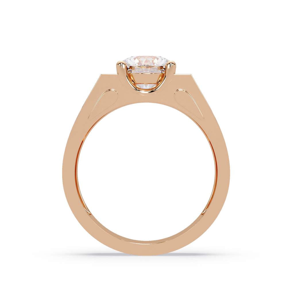 Emerald Square, Marquise & Round Cut Diamond Ladies Ring
