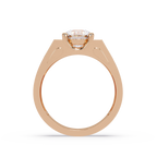 Emerald Square, Marquise & Round Cut Diamond Ladies Ring