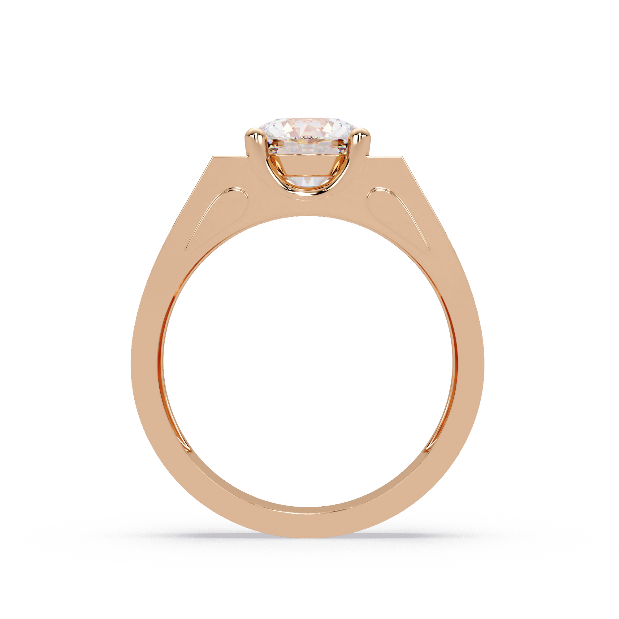 Emerald Square, Marquise & Round Cut Diamond Ladies Ring