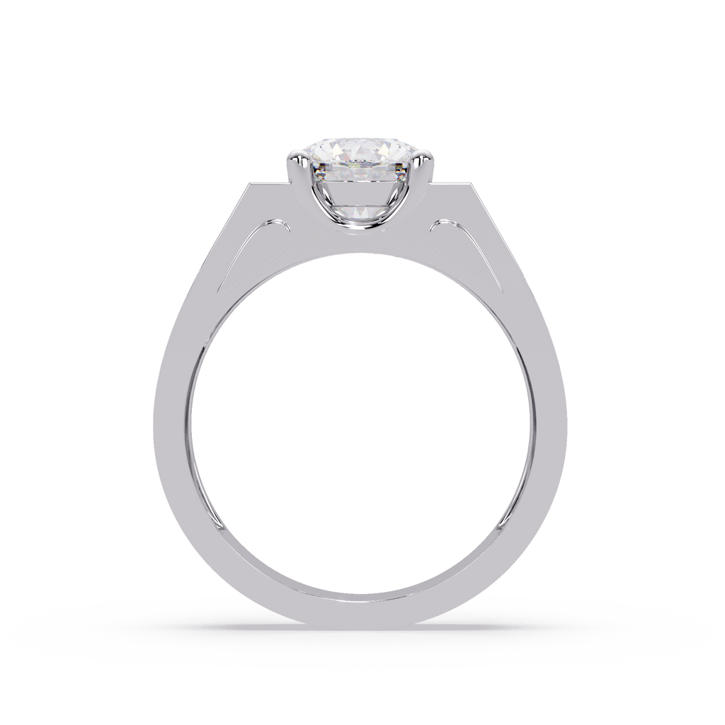 Emerald Square, Marquise & Round Cut Diamond Ladies Ring